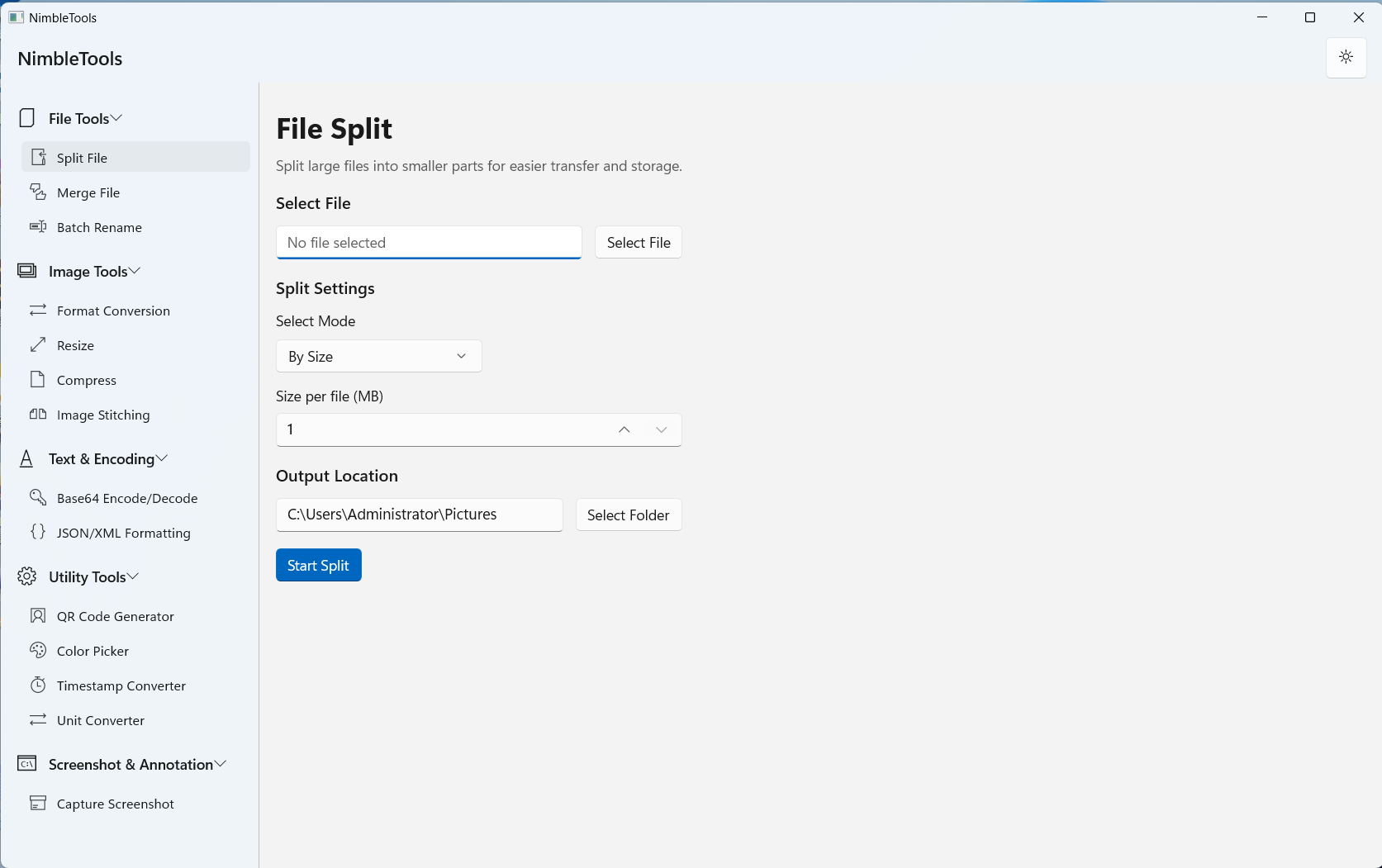 File Split Tool